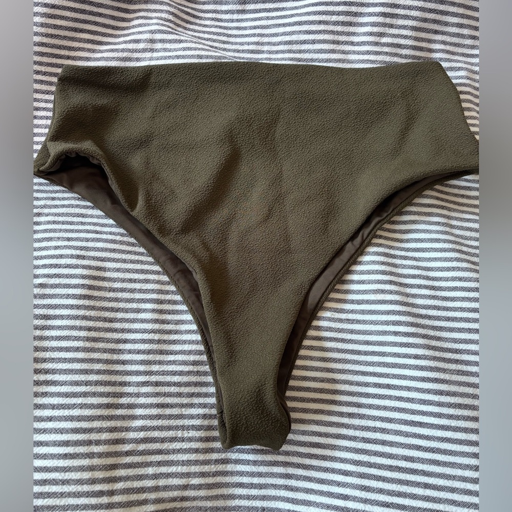 Free people Thrills Olive Green High-Waisted Bikini Bottom